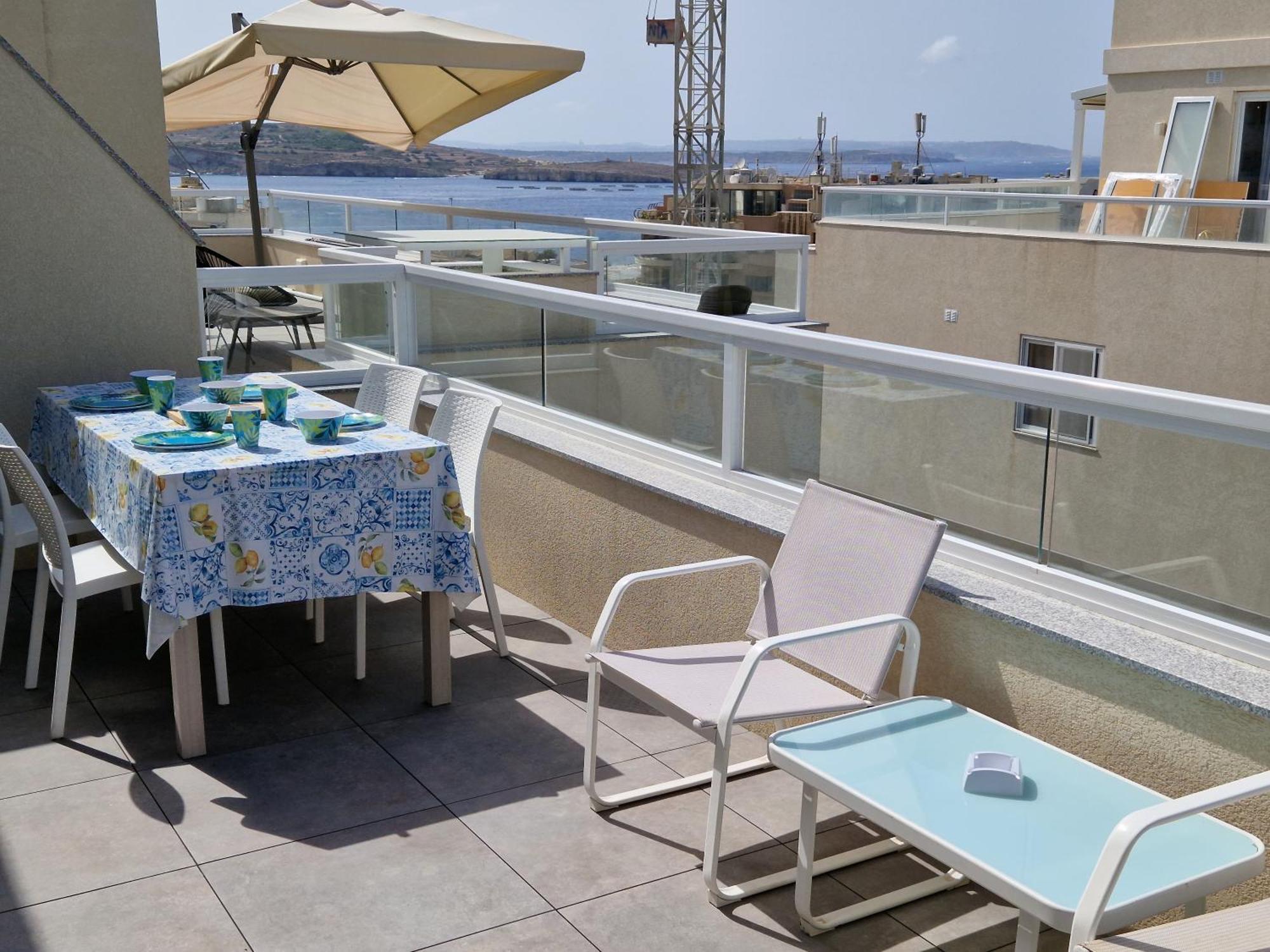 Sea View New Penthouse Terrace & Garage Parking Appartement St. Paul's Bay Buitenkant foto